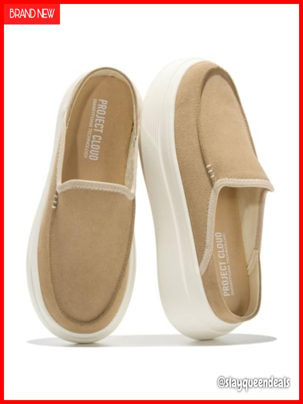 Genuine Leather Platform Loafers Slip On Mules Work Shoes